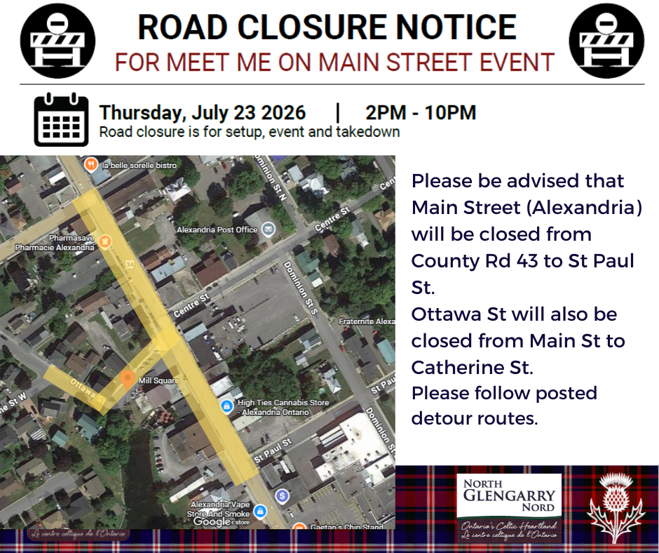 July 23rd Road Closure Notice